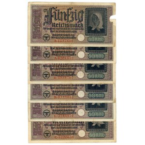 Germany, set of 6 banknotes, 50 marks (1940-1945)