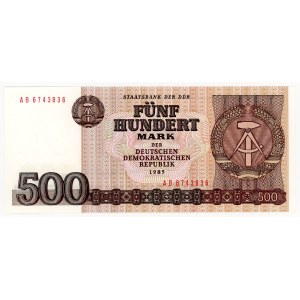 Germania, DDR, 500 marchi 1985, serie AB