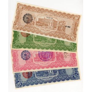 Mexiko, 1, 5, 10 und 20 Pesetas (1914-1915), Satz von 4 Banknoten