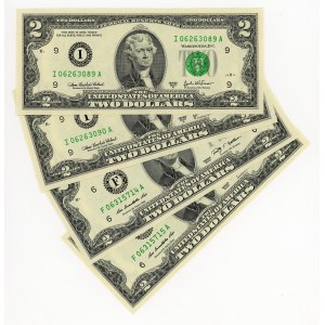 USA, $2 (2003-2009), set of 4 bills