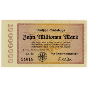 Germany, Notgeld, German Railways, 10,000,000 marks 1923, series HR-42