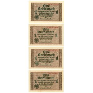 Germany, set of 4 banknotes, 1 mark (1940-1945)