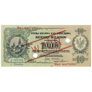 10,000,000 marks 1923, series C 123456/789000, MODEL No value.