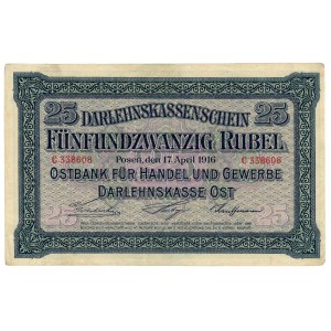 POSEN/POZNAŃ, 25 rubles 1916, series C