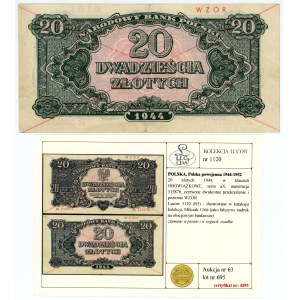 20 zlotych 1944, mandatory, aX series, MODEL from Lucow Collection, ILLUSTRATED IN CATALOGUE