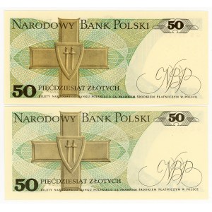 50 złotych 1988, seria GB, GK, zestaw 2 sztuk