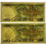 50 złotych 1988, seria GB, GK, zestaw 2 sztuk