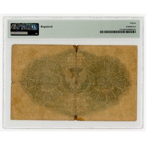 100 Polish marks, 1919, Series D, variety printed on paper with a honeycomb watermark, PMG 15