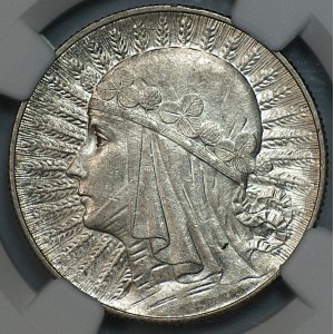 5 złotych 1932 Polonia, ze znakiem mennicy Warszawa, NGC AU 58