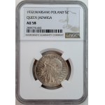 5 złotych 1932 Polonia, ze znakiem mennicy Warszawa, NGC AU 58
