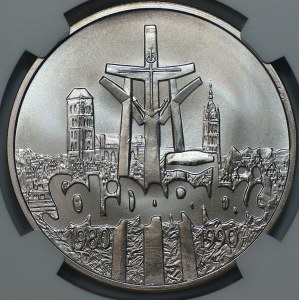 100,000 zlotys, 1990, Solidarity, Type A, NGC MS 67
