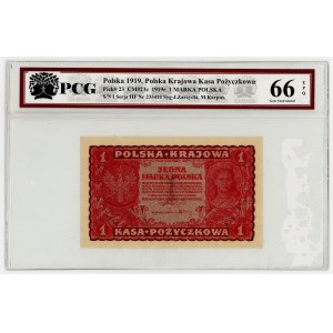 1 francobollo polacco del 1919, I serie AF, PCG 66 EPQ