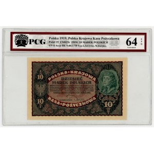 10 timbres polonais de 1919, 2e série BK, PCG 64 EPQ