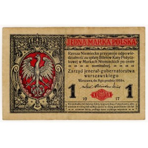 1 Polish mark, 1916, Series B, No. 9987971, General, RARE variant