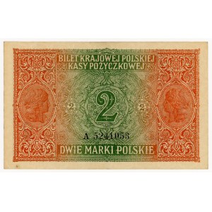 2 timbres polonais de 1916, série A, numéro 5241053 « général »