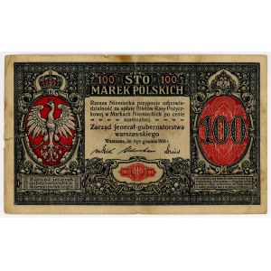 100 Polish marks, 1916, Series A, General, six-digit serial number