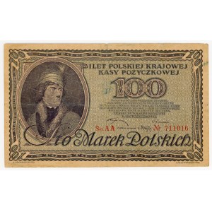 100 Polish marks, 1919, Series AA