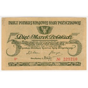 5 polských známek z roku 1919, série IP