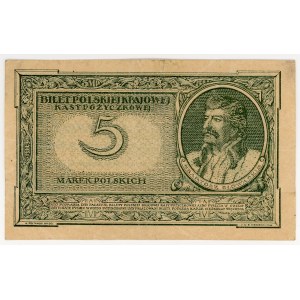 5 polských známek z roku 1919, série IP