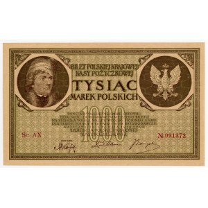 1.000 marek polskich 1919, Ser. AX, 6 cyfrowa numeracja.