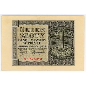 1 złoty 1940, seria A