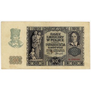 20 zlotych, 1940, H series