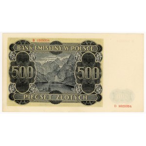 500 złotych 1940, seria B, numer 1005354