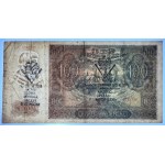 100 zloty del 1941, serie A 0340736, timbro clandestino “Viva la fratellanza d’armi tra Inghilterra, America e Polonia”
