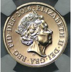 Großbritannien, 1 Pfund 2016, Das letzte runde Pfund, NGC 69 DPL, ERSTAUSGABEN