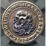 United Kingdom, 2 pounds, 2016, Tragedy, William Shakespeare, NGC MS 67, FIRST RELEASES
