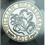 United Kingdom, 2 pounds, 2016, Comedy, William Shakespeare, NGC MS 67, FIRST RELEASES