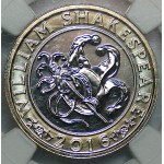 United Kingdom, 2 pounds, 2016, Comedy, William Shakespeare, NGC MS 67, FIRST RELEASES