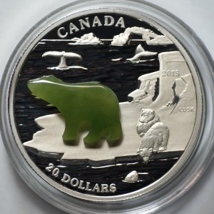 Kanada, 20 dolarů, 2015, lední medvěd