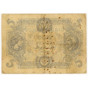 Alžírsko, 5 frankov, 1918, séria B.1647, falzifikát