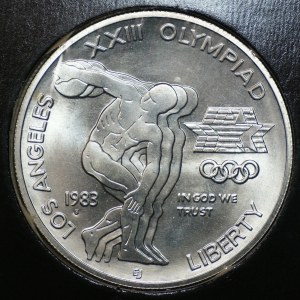 USA, 1 dolar 1983, XXII Igrzyska Olimpijskie, Dyskobol