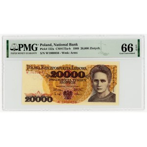 20,000 zlotys, 1989, rarer W series, PMG 66 EPQ