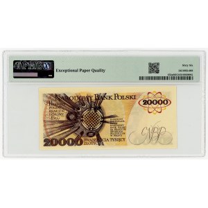 20,000 zlotys, 1989, rarer W series, PMG 66 EPQ