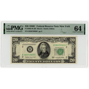 USA, $20, 1950 C, Series B 38970969 C, New York, Smith│Dillon, PMG 64 EPQ