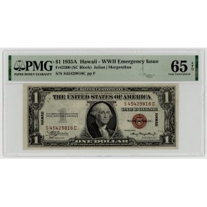 USA, $1, 1935 A, S Series 45429816 C, BROWN SEAL, HAWAII, Julian│Morgenthau, PMG 65 EPQ