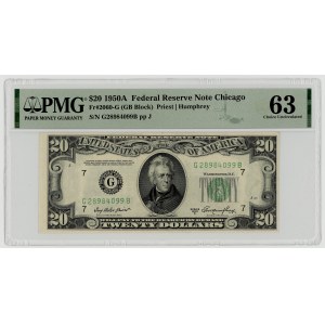 USA, 20 dolarów 1950 A, seria G 28984099 B, Chicago, Priest│Humphrey, PMG 63