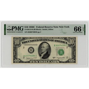 USA, 10 dolarów 1950 C, seria B 30074094 I, Nowy Jork, Smith│Dillon, PMG 66 EPQ