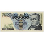 100,000 zlotys, 1990, rare D series