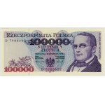 100,000 zloty, 1993, rarer single-letter "D" series