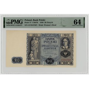 20 Złoty 1936, Serie AY, PMG 64