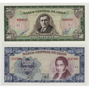 Čile, 50, 100 escudos 1960 – 1975, sada 2 kusov