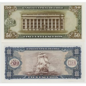Čile, 50, 100 escudos 1960 – 1975, sada 2 kusov
