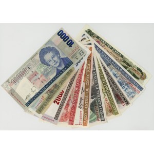 Costa Rica, various denominations from 5 to 10,000 colones, 1973–2005, set of 10