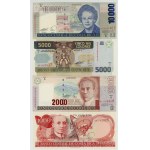 Costa Rica, various denominations from 5 to 10,000 colones, 1973–2005, set of 10