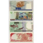 Costa Rica, various denominations from 5 to 10,000 colones, 1973–2005, set of 10