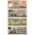 Costa Rica, various denominations from 5 to 10,000 colones, 1973–2005, set of 10